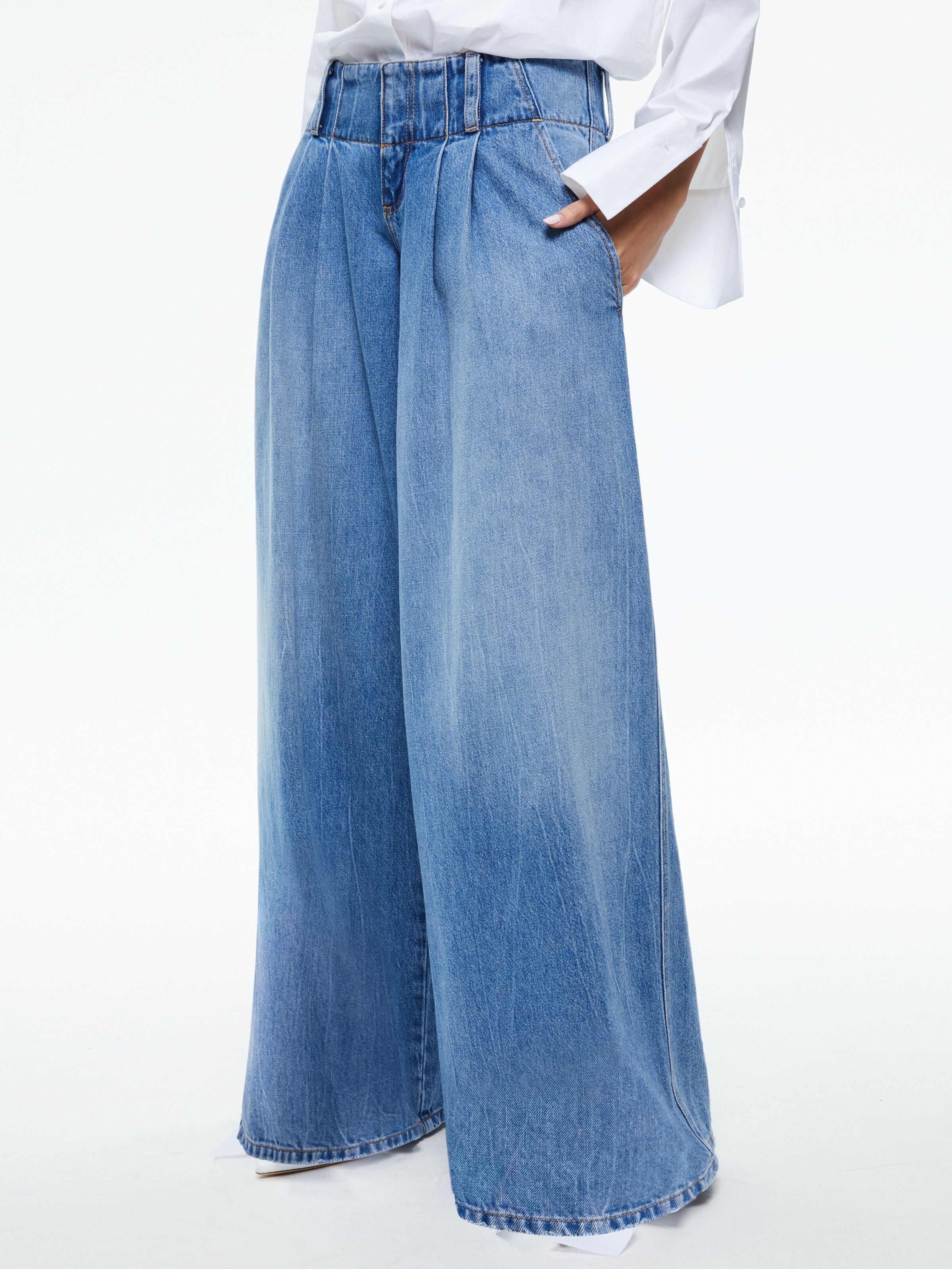 ANDERS JEANS PIEGHE AMPLE VITA BASSA-ALICE + OLIVIA