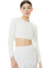 LACEY SEQUIN CROP TOP-OFF WHITE-ALICE + OLIVIA