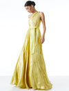 MILAN ONE SHOULDER GOWN WITH WAIST BOW-LEMON SORBET-ALICE + OLIVIA