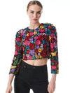 LORNA CROPPED FLORAL APPLIQUE JACKET-MULTI-ALICE + OLIVIA