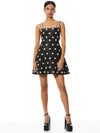 ATHENE PEARL EMBELLISHED BABYDOLL MINI DRESS-BLACK/PEARL-ALICE + OLIVIA