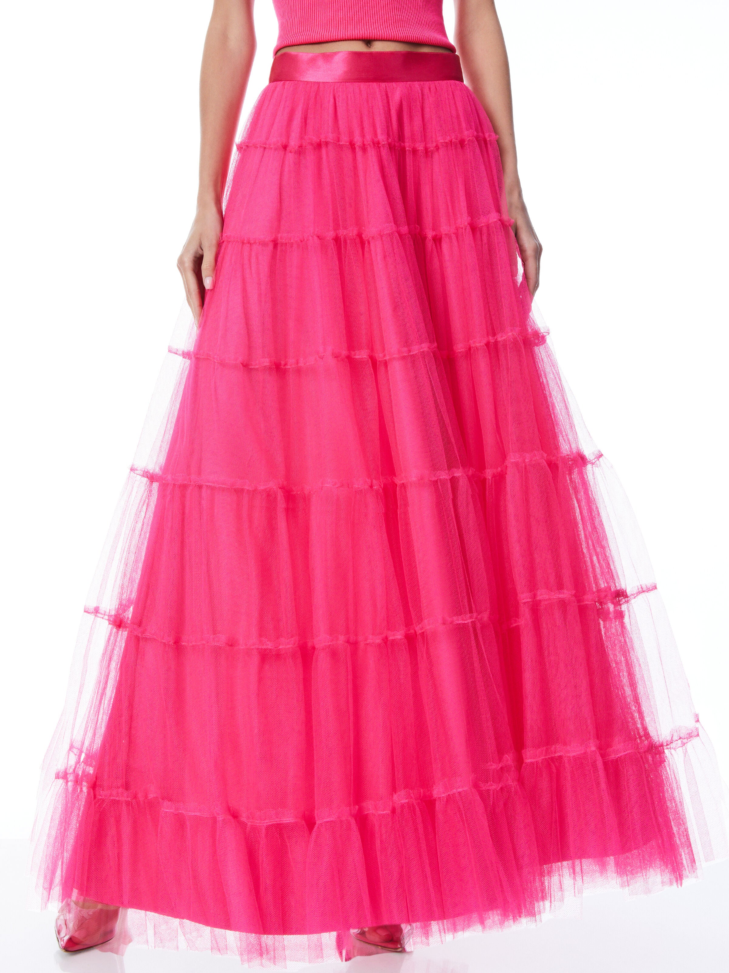 DARCY TULLE MAXI SKIRT-Black-ALICE + OLIVIA