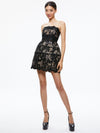 GERDA STRAPLESS SEQUIN LACE MINI GOWN-Black-ALICE + OLIVIA