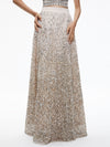 CATRINA SEQUIN EMBELLISHED GOWN SKIRT-CHAMPAGNE/MULTI-ALICE + OLIVIA