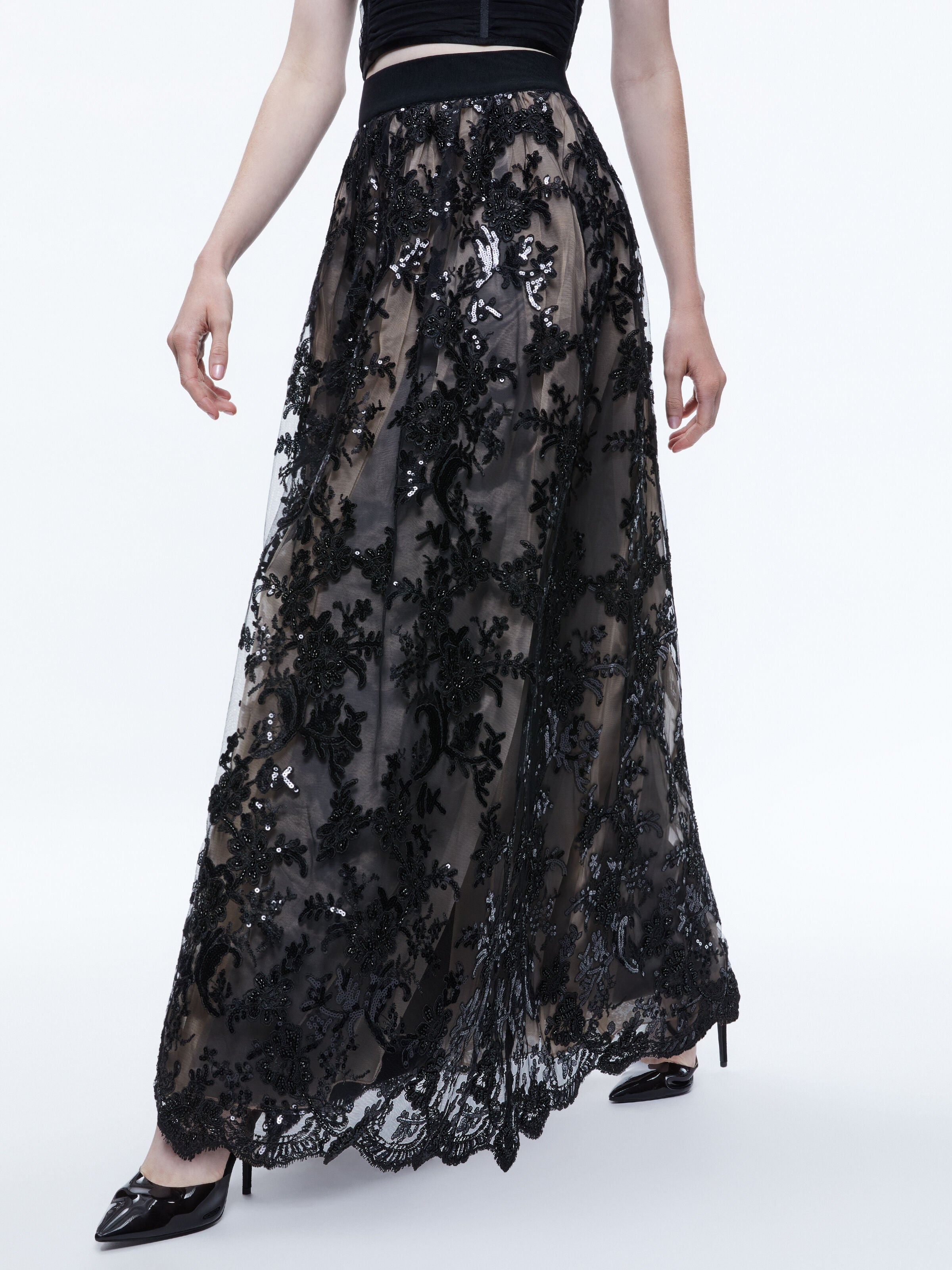 GONNA LUNGA TINA CON APPLIQUE-ALICE + OLIVIA