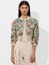 ODIE EMBELLISHED BOMBER-BISCOTTI/MULTI-ALICE + OLIVIA