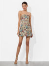 VELIA EMBELLISHED MINI GOWN-BISCOTTI/MULTI-ALICE + OLIVIA