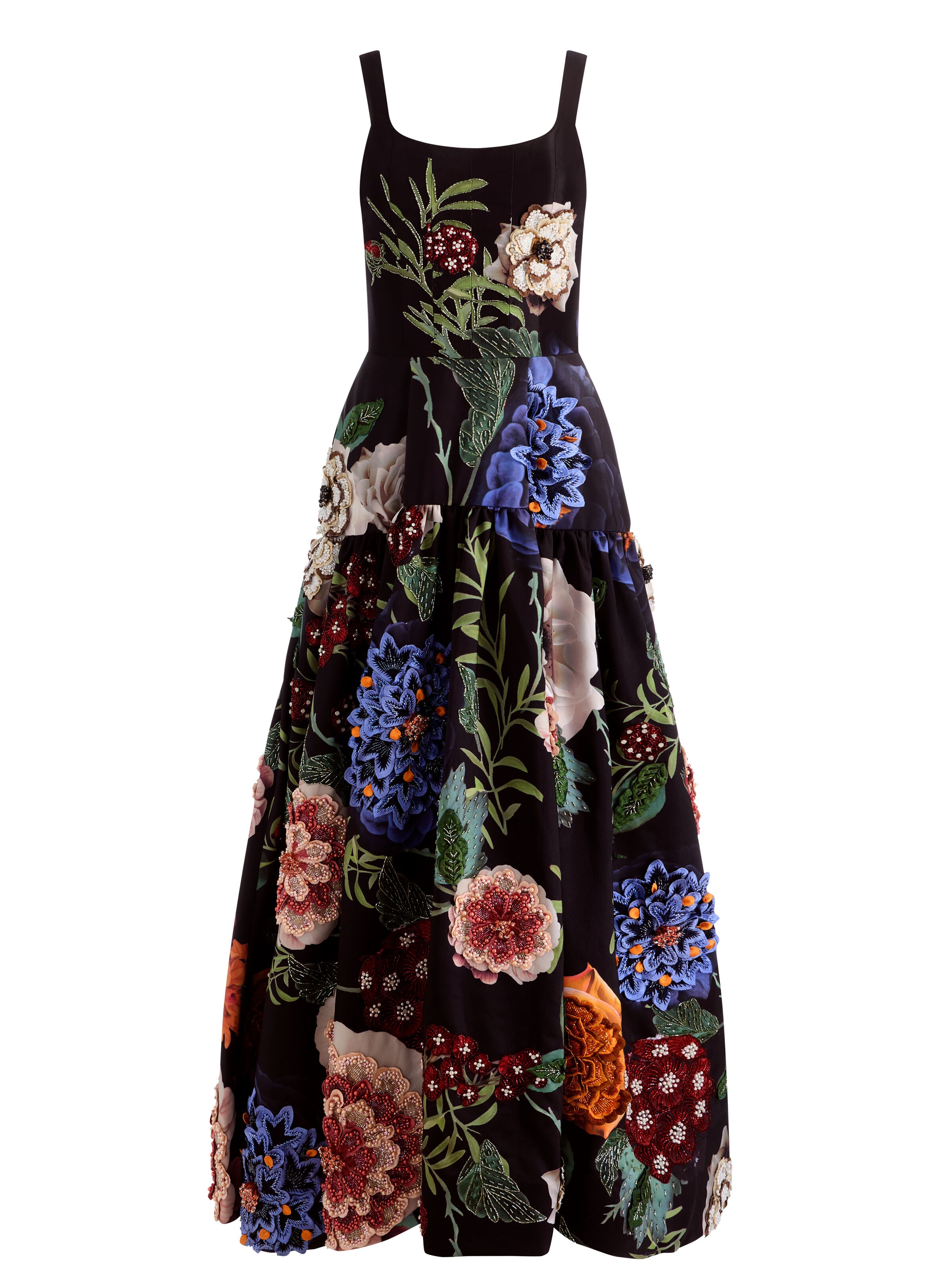 MAXINE EMBELLISHED GOWN-MAGIC GARDEN BLACK-ALICE + OLIVIA