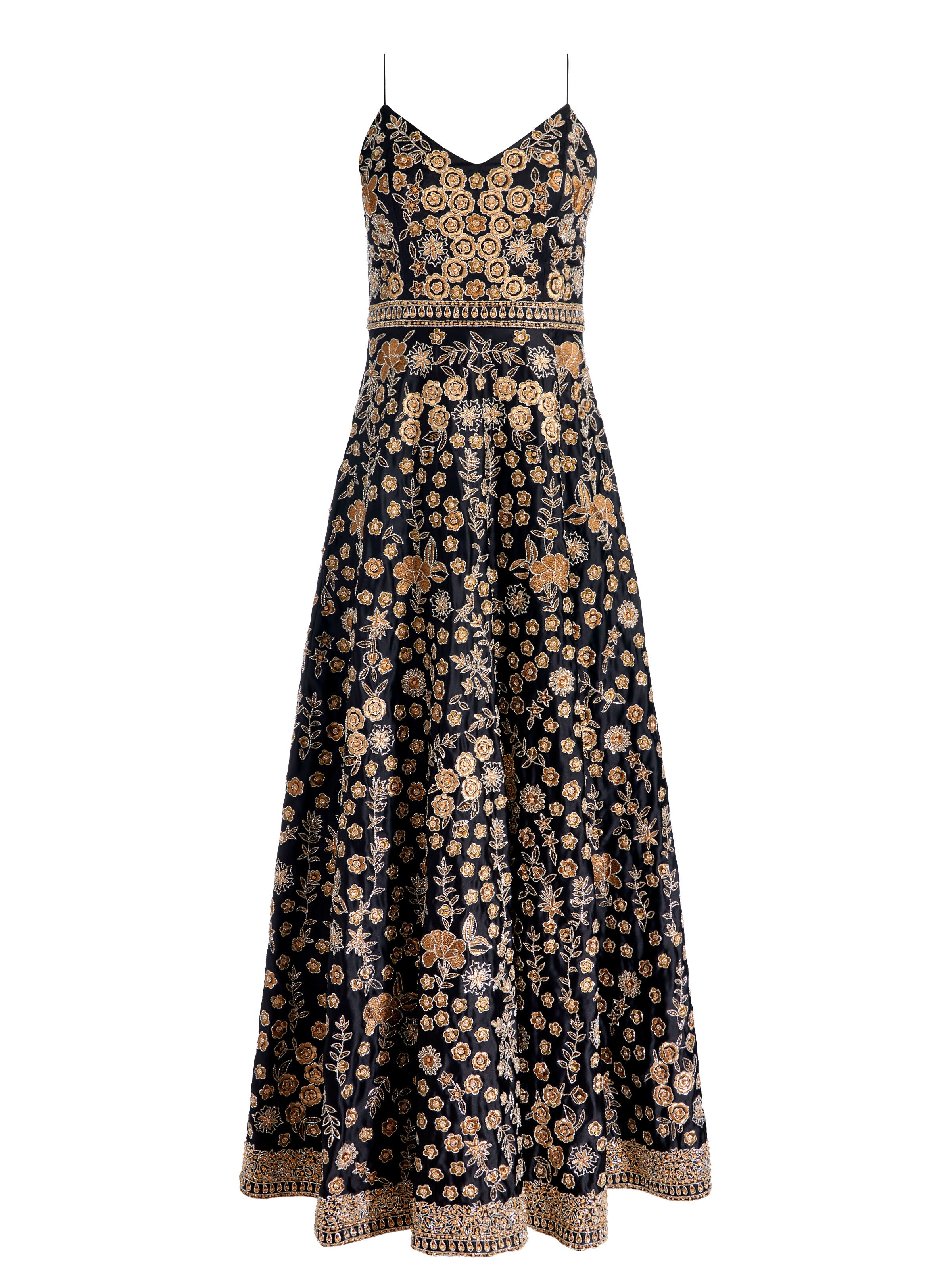 DOMENICA EMBELLISHED GOWN-BLACK/MULTI-ALICE + OLIVIA