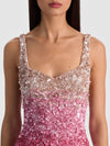 EVE EMBELLISHED MINI DRESS-ASCENDENT OMBRE DEEP PINK-ALICE + OLIVIA