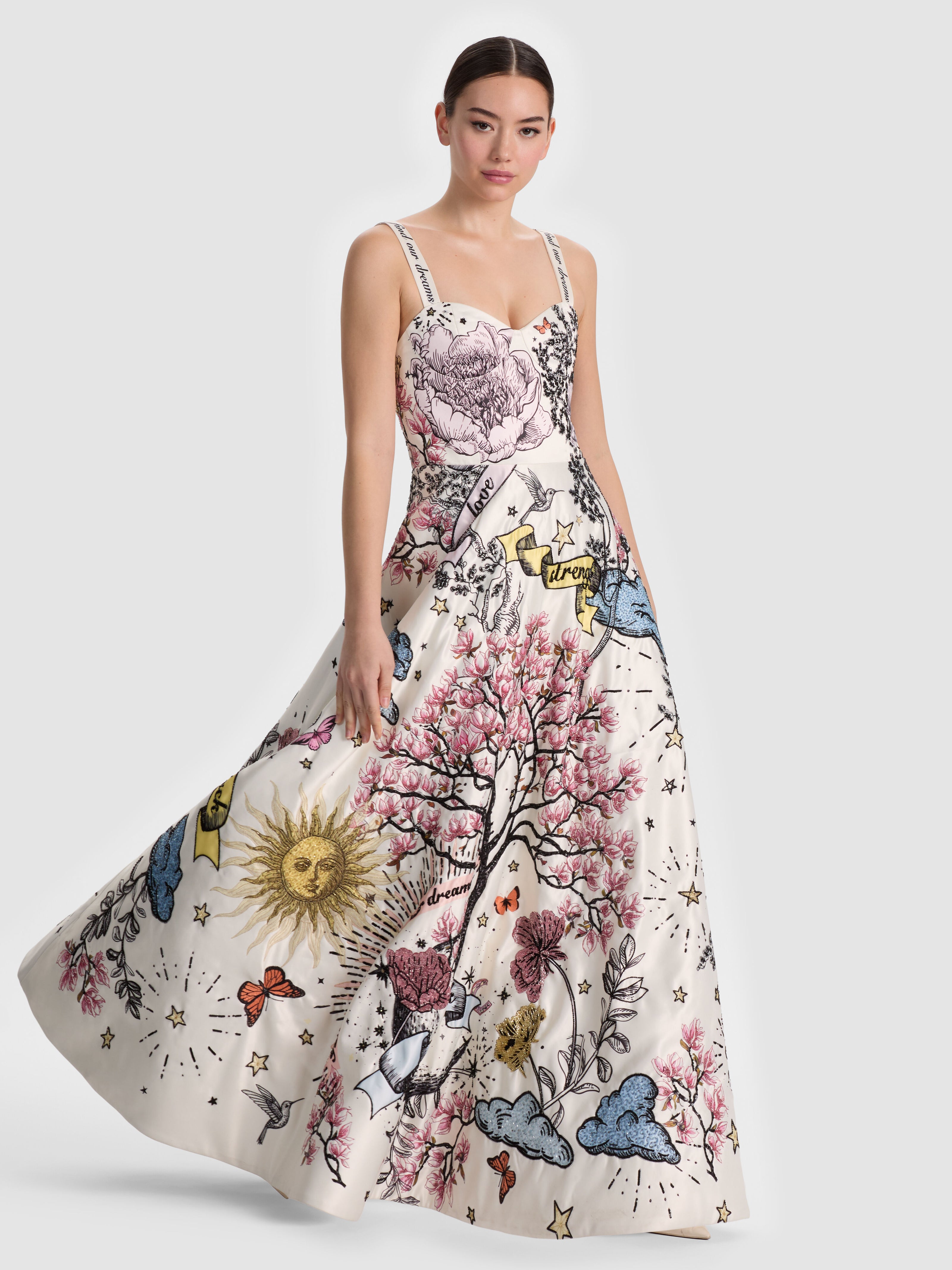 ABITO LUNGO CON RICAMI FIA-ALICE + OLIVIA