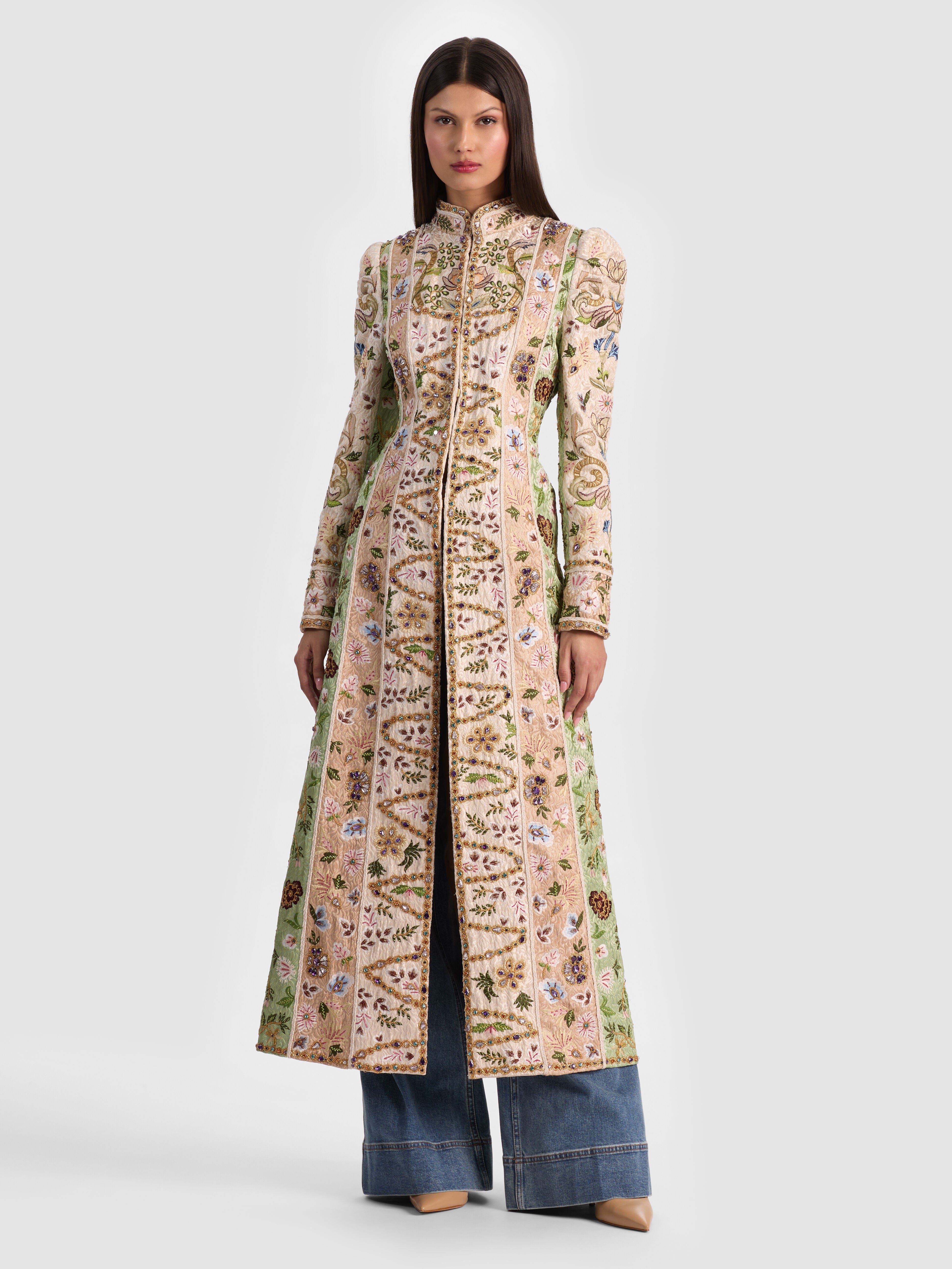 THOMAS EMBELLISHED COAT-CHAMPAGNE/MULTI-ALICE + OLIVIA