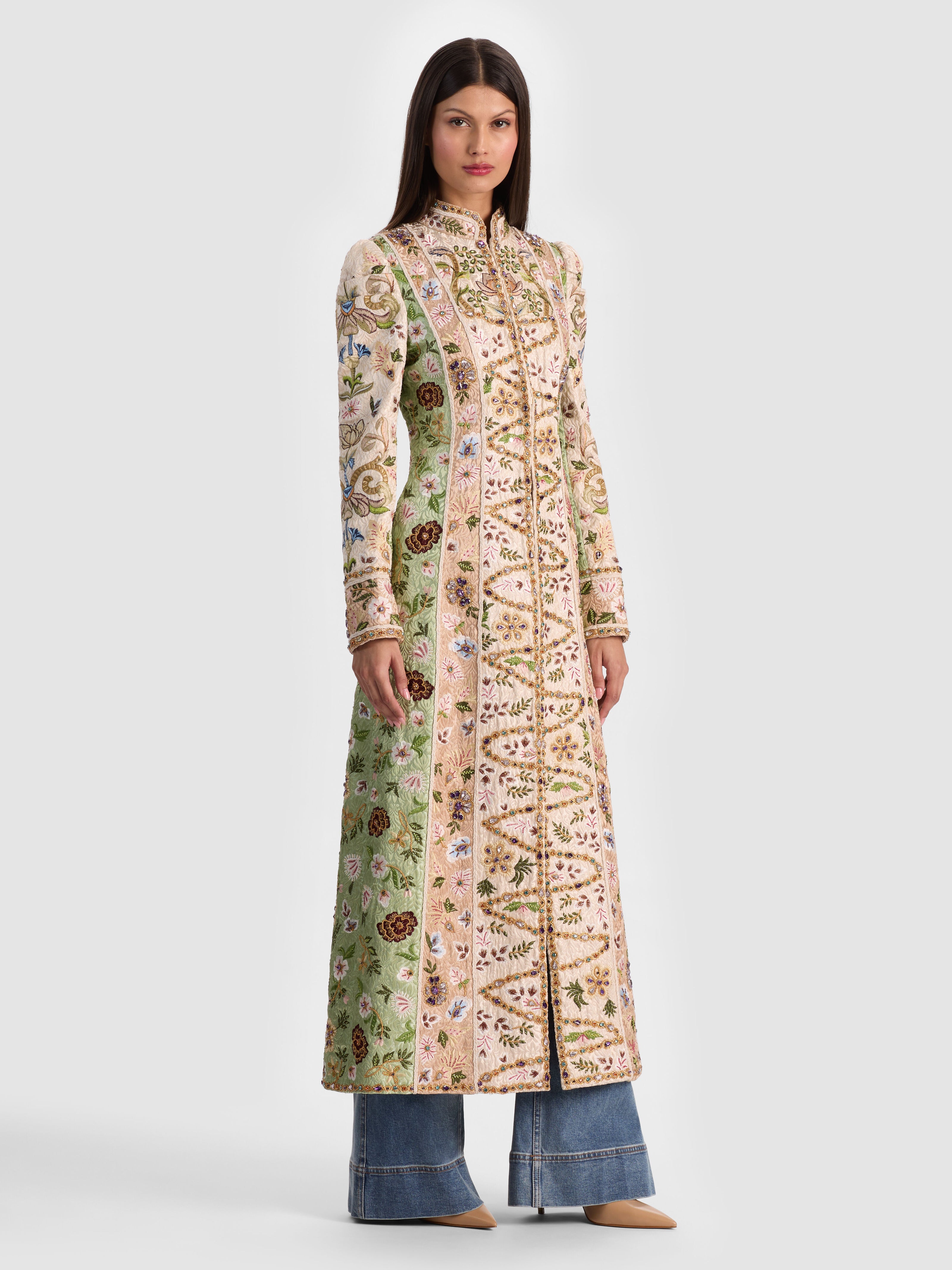 THOMAS EMBELLISHED COAT-CHAMPAGNE/MULTI-ALICE + OLIVIA