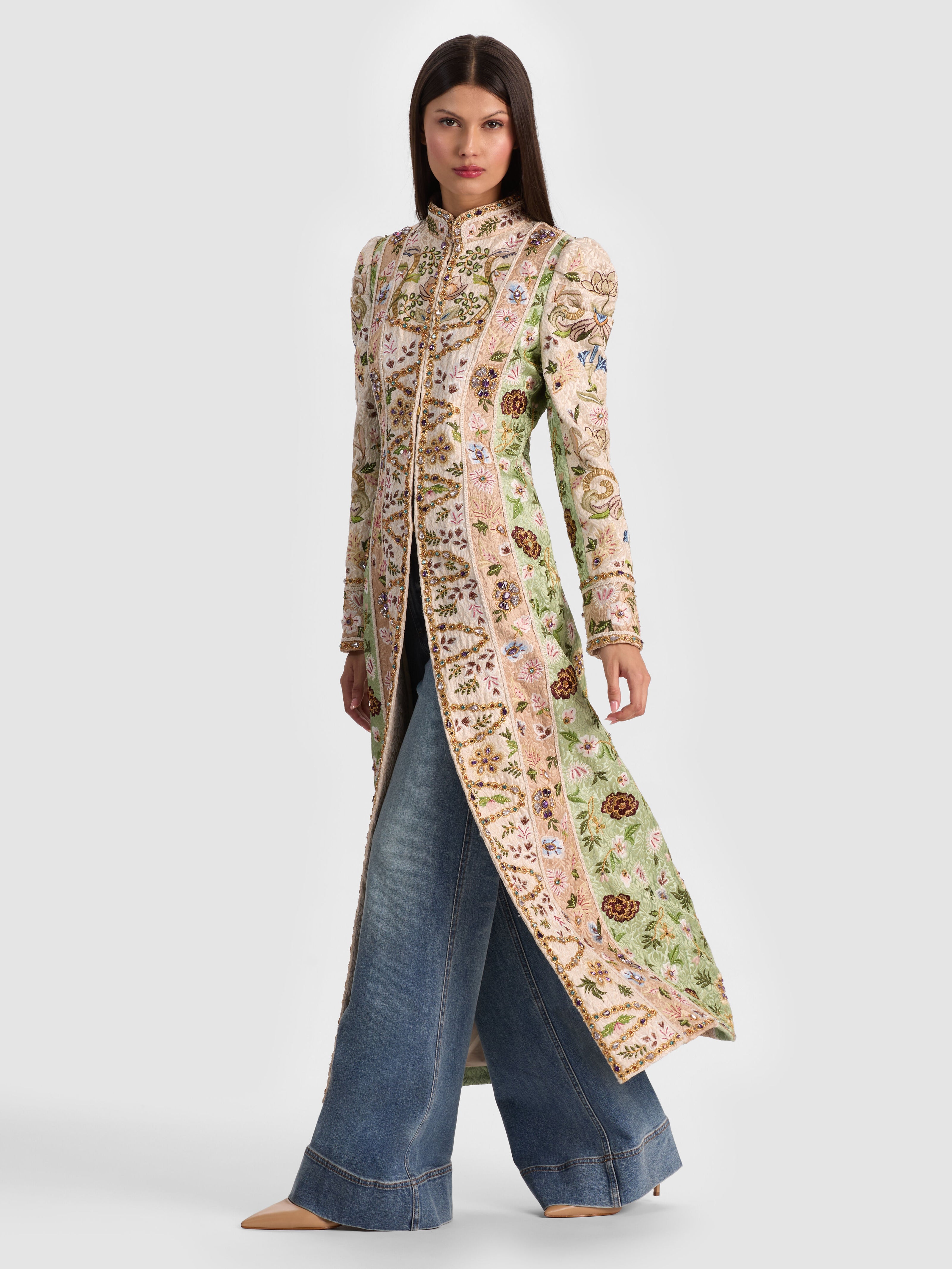THOMAS EMBELLISHED COAT-CHAMPAGNE/MULTI-ALICE + OLIVIA
