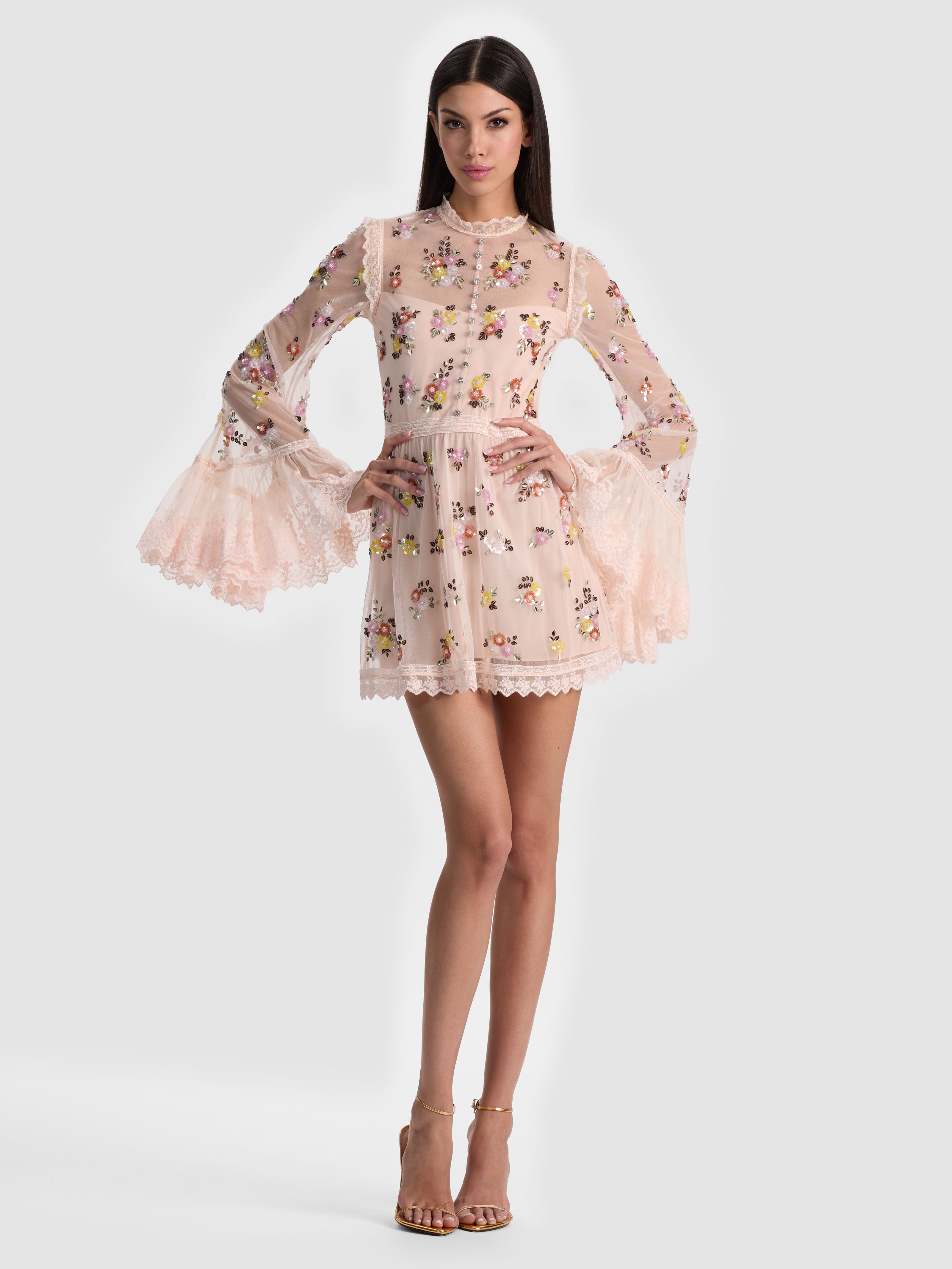 MINIVESTITO ALLEGRA IN PIZZO DECORATO-ALICE + OLIVIA