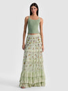 ALLEGRA EMBELLISHED MAXI SKIRT-LIGHT SAGE MULTI-ALICE + OLIVIA