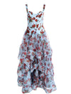 DOROTHEA PRINTED BALLGOWN-AMERICAN BEAUTY CAROLINA BLUE-ALICE + OLIVIA