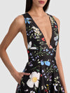 LILA STRUCTURED BALLGOWN-TWISTING VINES BLACK-ALICE + OLIVIA