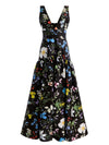 LILA STRUCTURED BALLGOWN-TWISTING VINES BLACK-ALICE + OLIVIA