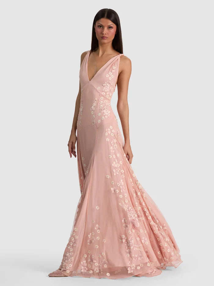 ANDRINA EMBELLISHED GOWN-PEARL BLUSH MULTI-ALICE + OLIVIA