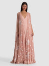 AZRIELLA EMBROIDERED MAXI GOWN CAPE-DEEP PEARL BLUSH MULTI-ALICE + OLIVIA