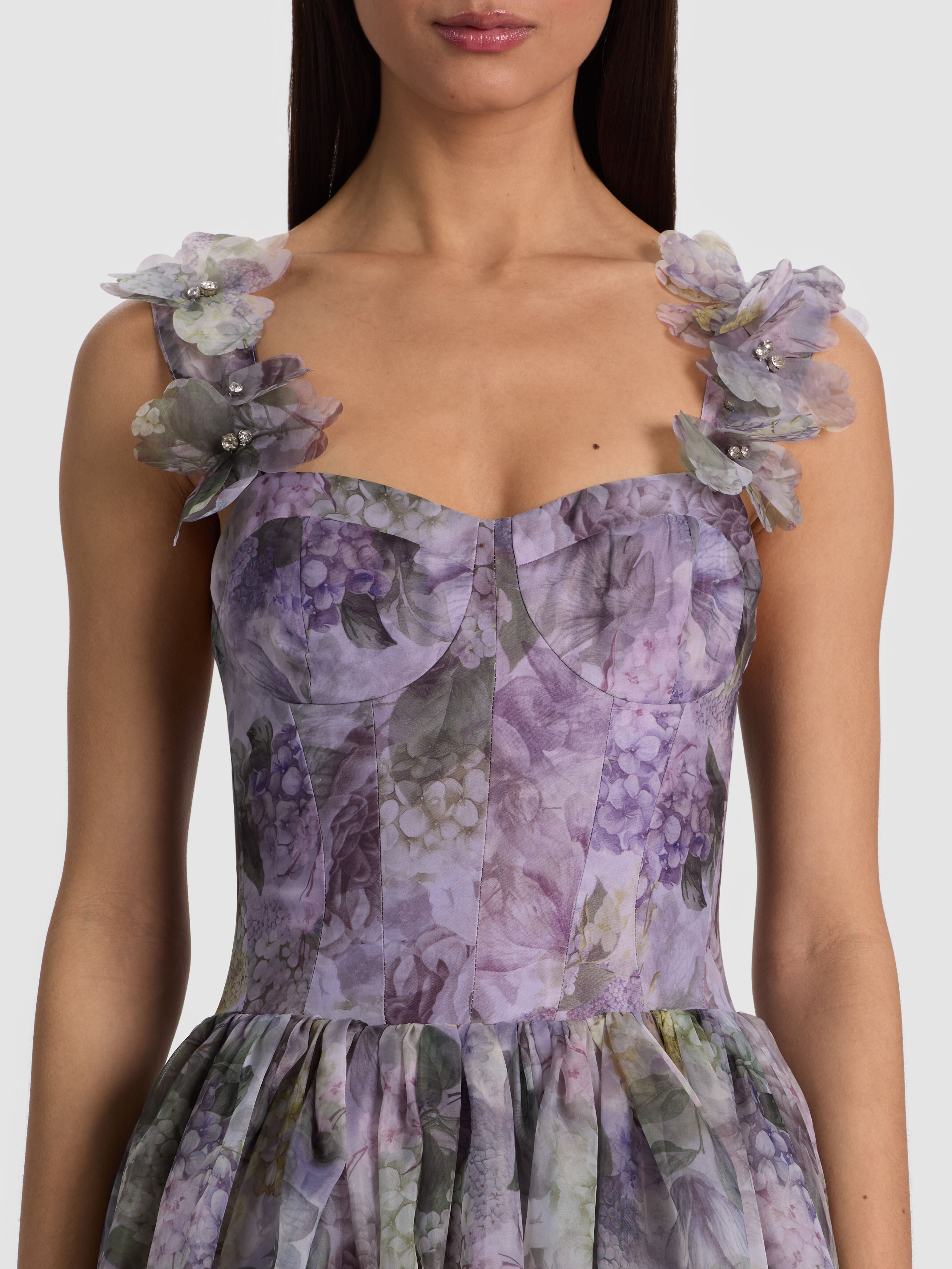 CALISSA EMBELLISHED BALLGOWN-SEA BREEZE LAVENDER-ALICE + OLIVIA