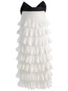 AVANA BOW BK ABITO LUNGO PLISSETTATO A STRATI-ALICE + OLIVIA