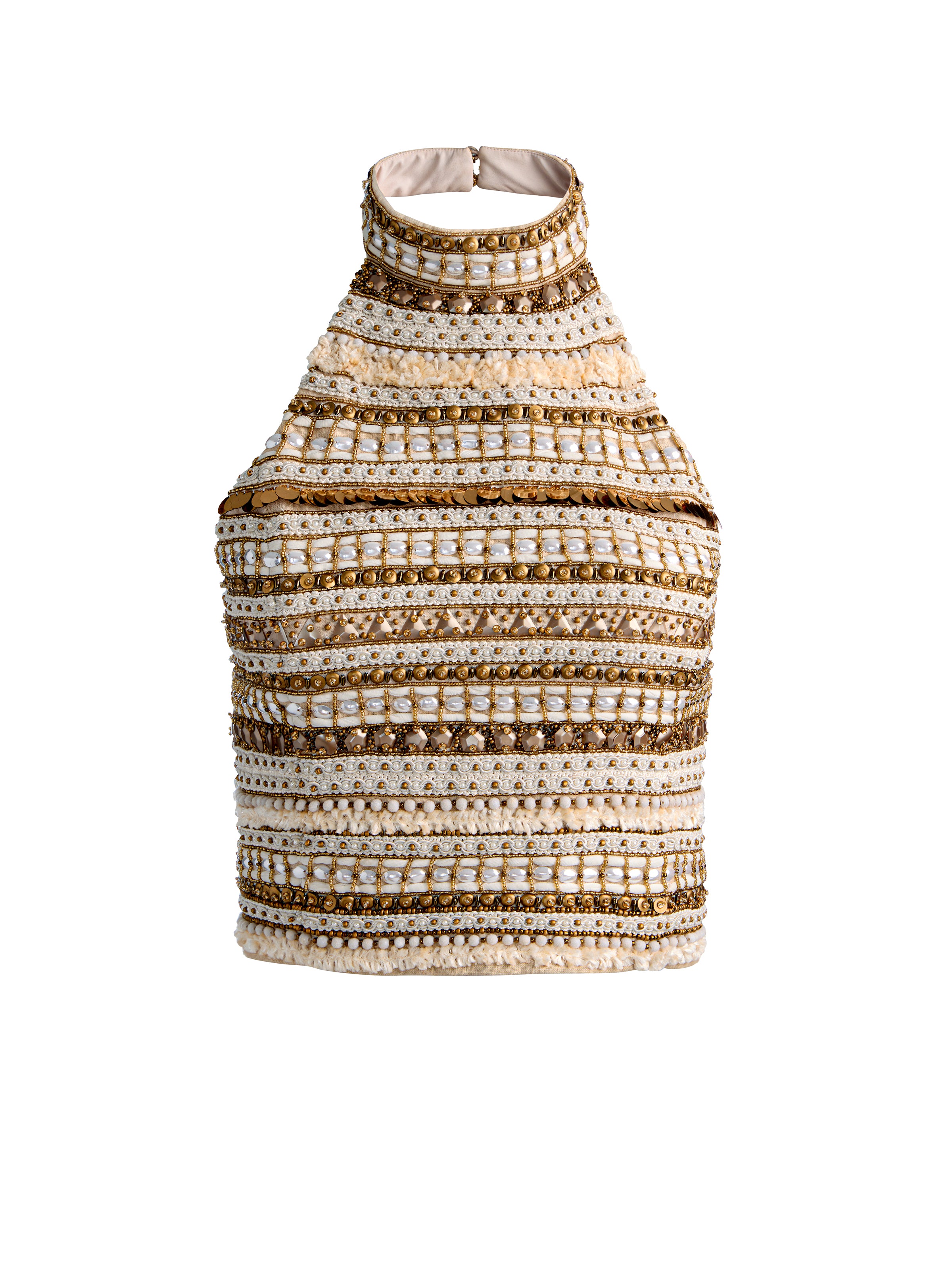 GATZ LINEN EMBELLISHED TOP-OATMEAL/MULTI-ALICE + OLIVIA