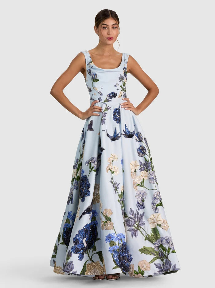 ESTRELLA EMBELLISHED GOWN-FLY AWAY-ALICE + OLIVIA