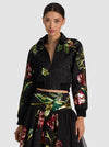 EDMOND EMBELLISHED VARSITY JACKET-SOFT TULIP BLACK-ALICE + OLIVIA