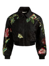 EDMOND EMBELLISHED VARSITY JACKET-SOFT TULIP BLACK-ALICE + OLIVIA
