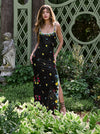 JULIA EMBELLISHED GOWN-DESERT SPRIGS BLACK-ALICE + OLIVIA