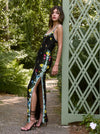 JULIA EMBELLISHED GOWN-DESERT SPRIGS BLACK-ALICE + OLIVIA