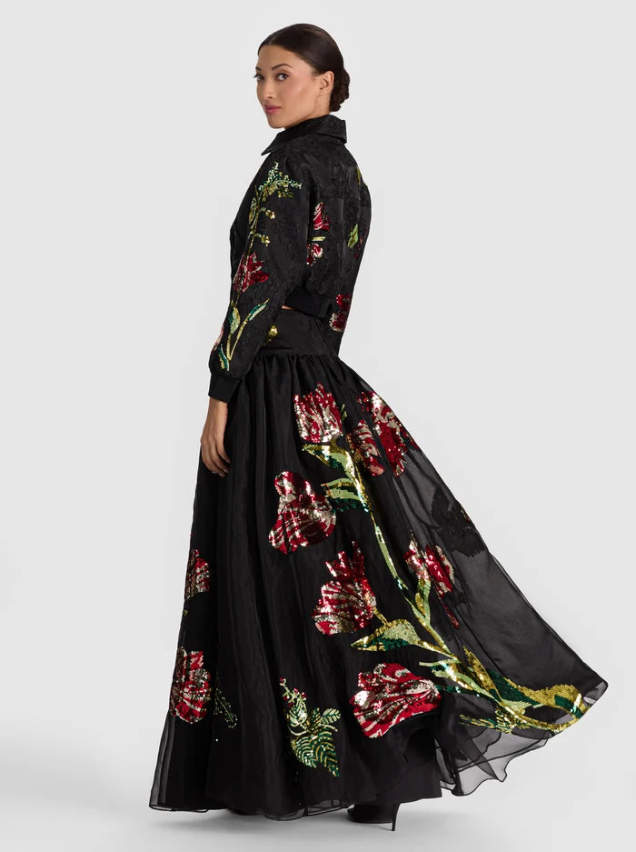 oriana maxi dress ALICE + OLIVIA Embellished Gown Skirt | Soft Tulip Black | Woven Puff Sleeve Mini Dress Lightweight and breathable Day 40/75 new designs Fastener:Y-Strap