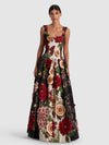 MAXINE EMBELLISHED DROP WAIST GOWN-FLORAL RADIANCE-ALICE + OLIVIA