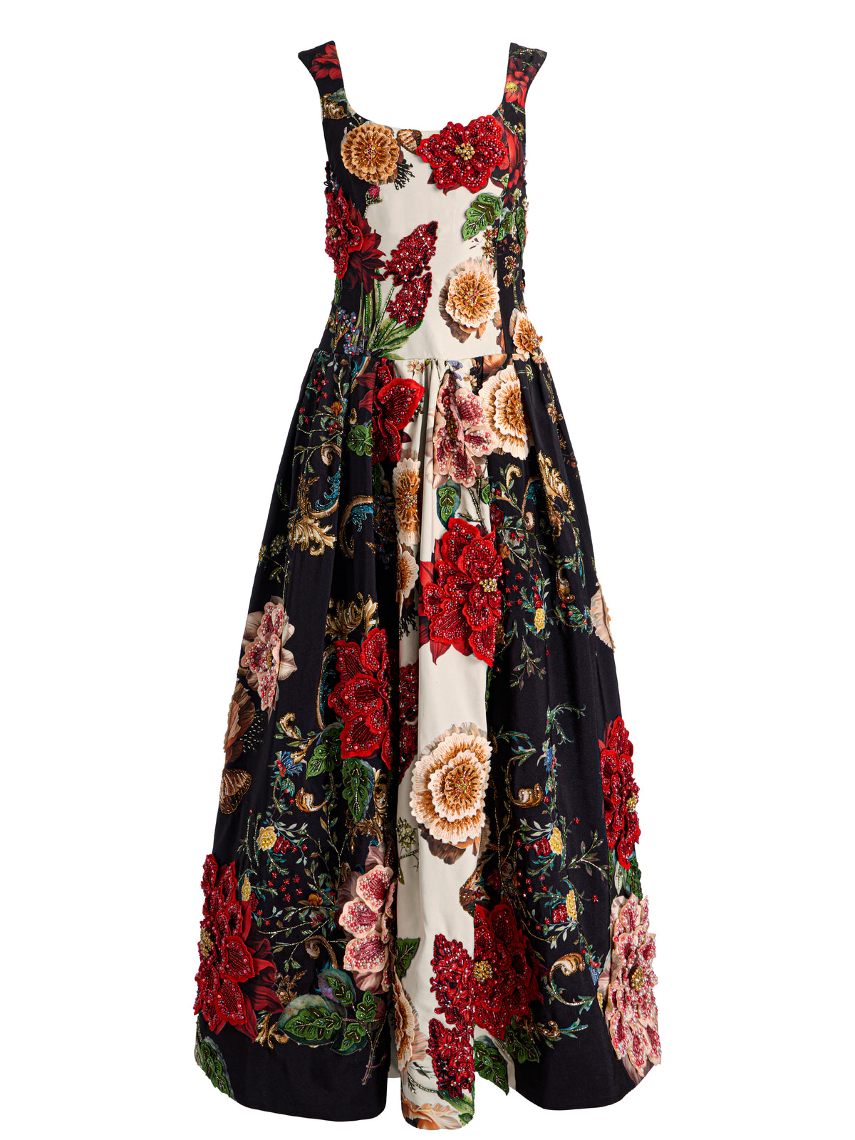 MAXINE EMBELLISHED DROP WAIST GOWN - FLORAL RADIANCE