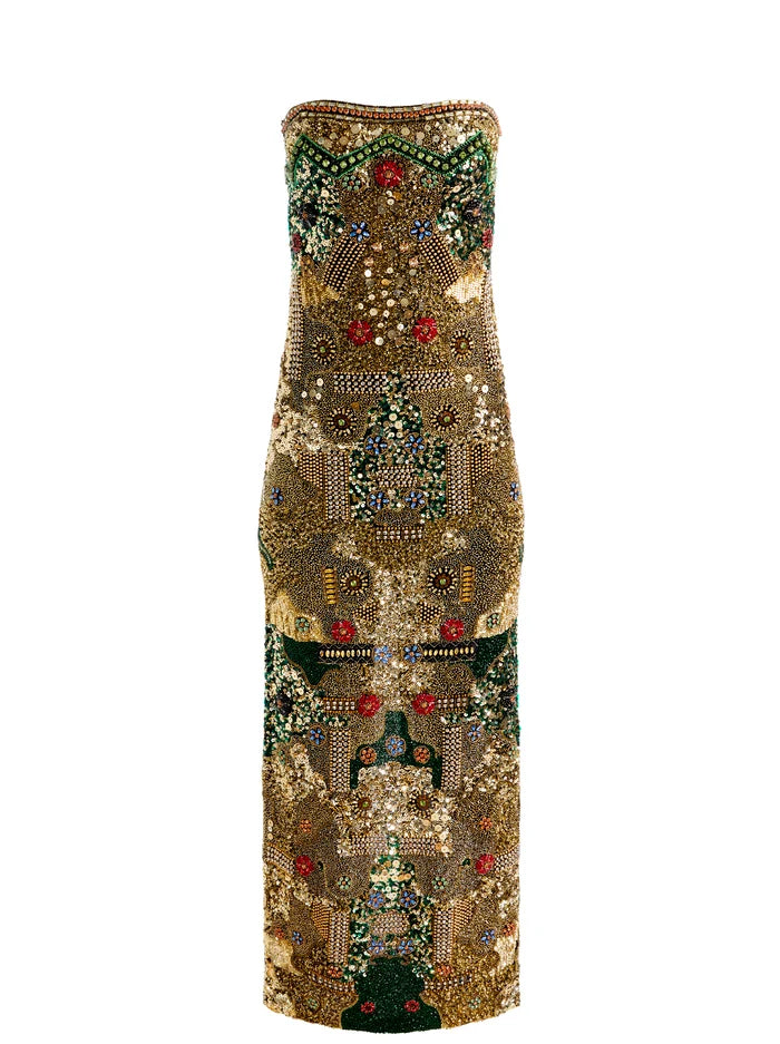ABITO LUNGO SENZA SPALLINE DELORA CON DECORAZIONI-ALICE + OLIVIA