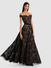 VIVIANA LACE GOWN-Black-ALICE + OLIVIA