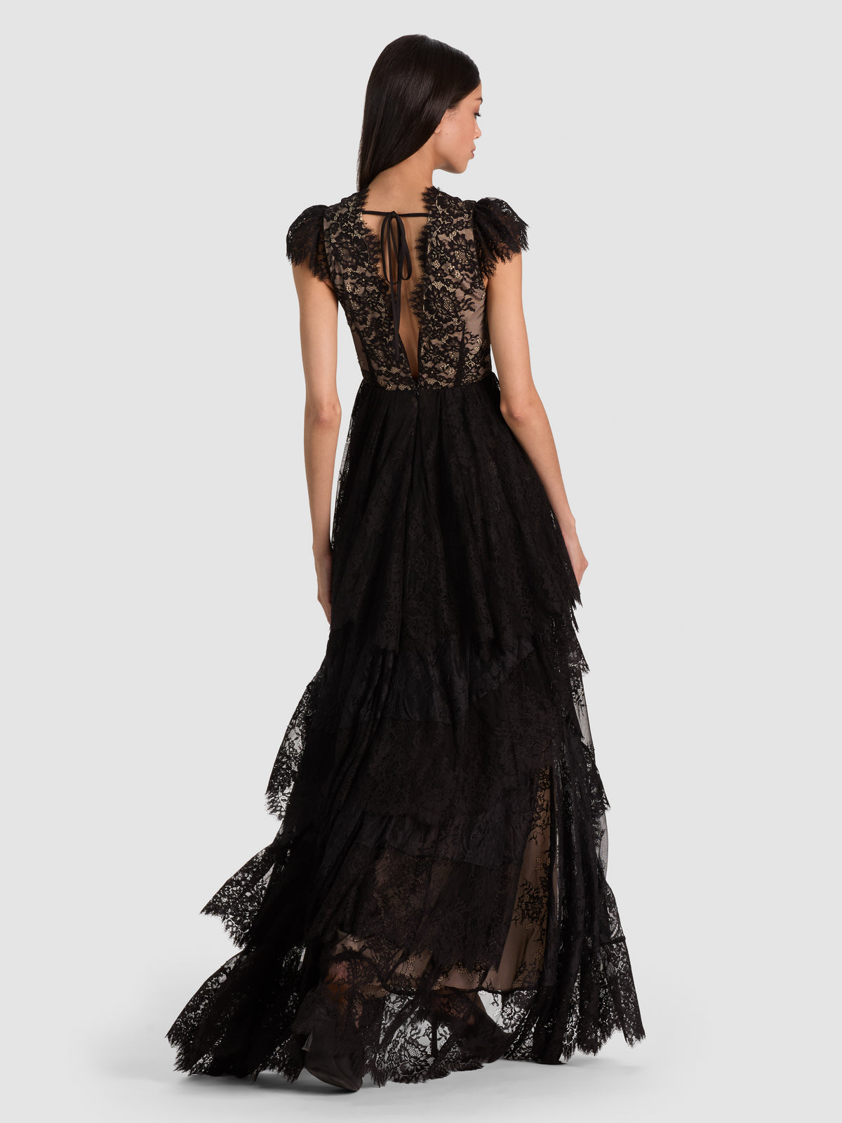 ROSEMARIE LACE GOWN-Black-ALICE + OLIVIA