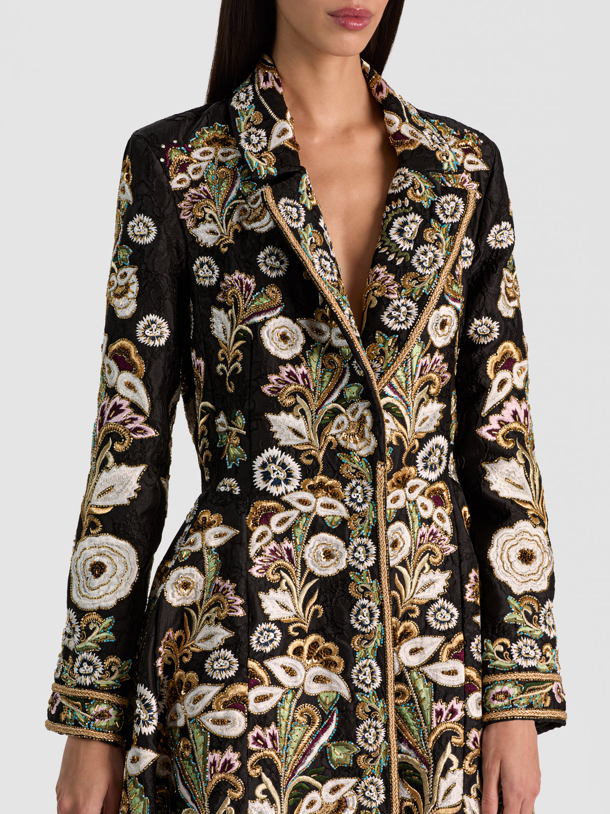 CHESHIRE EMBELLISHED COAT-BLACK/MULTI-ALICE + OLIVIA