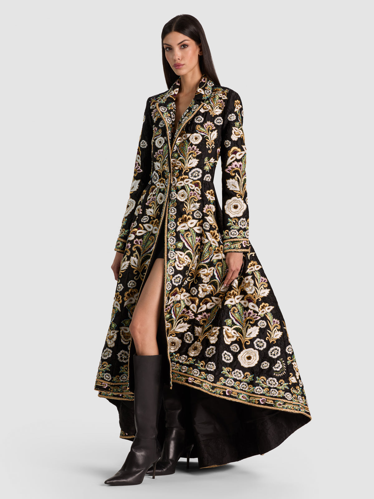 CHESHIRE EMBELLISHED COAT-BLACK/MULTI-ALICE + OLIVIA