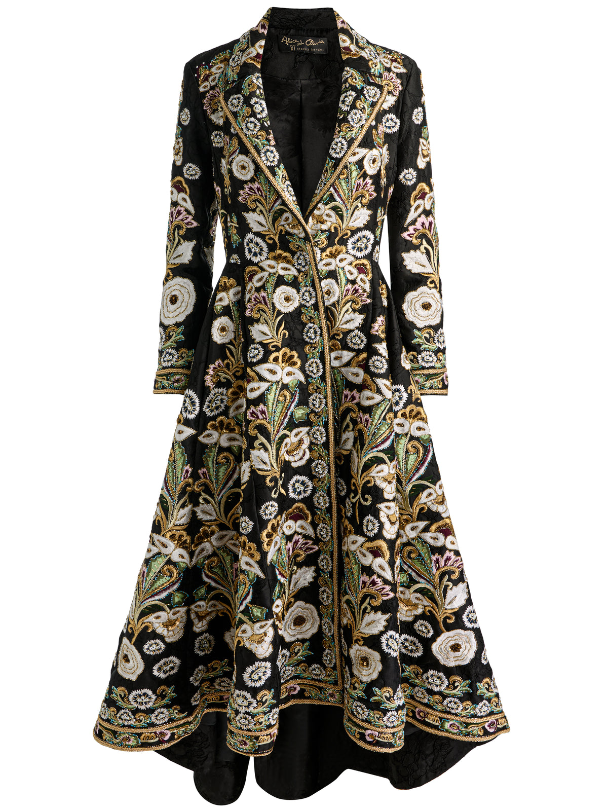 CHESHIRE EMBELLISHED COAT - BLACK/MULTI