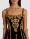 NATALYA EMBELLISHED MINI GOWN-BLACK/GOLD-ALICE + OLIVIA