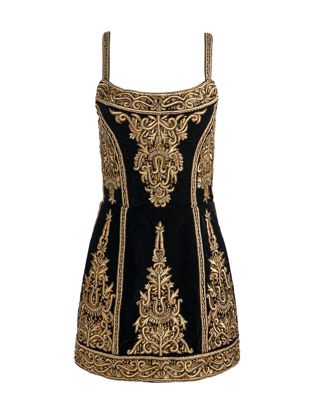ROBE MINI NATALYA ORNÉE - NOIR/OR