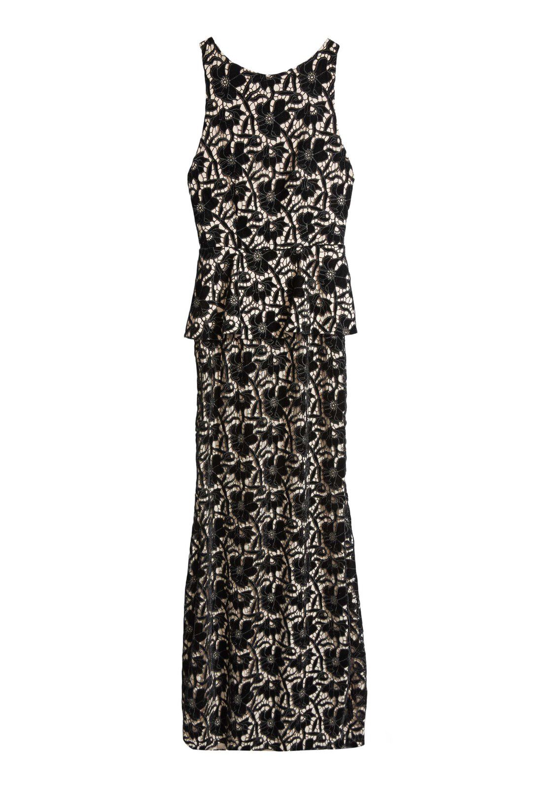 ROBE LONGUE DÉCOLLETÉ DOS JAE PEPLUM-ALICE + OLIVIA