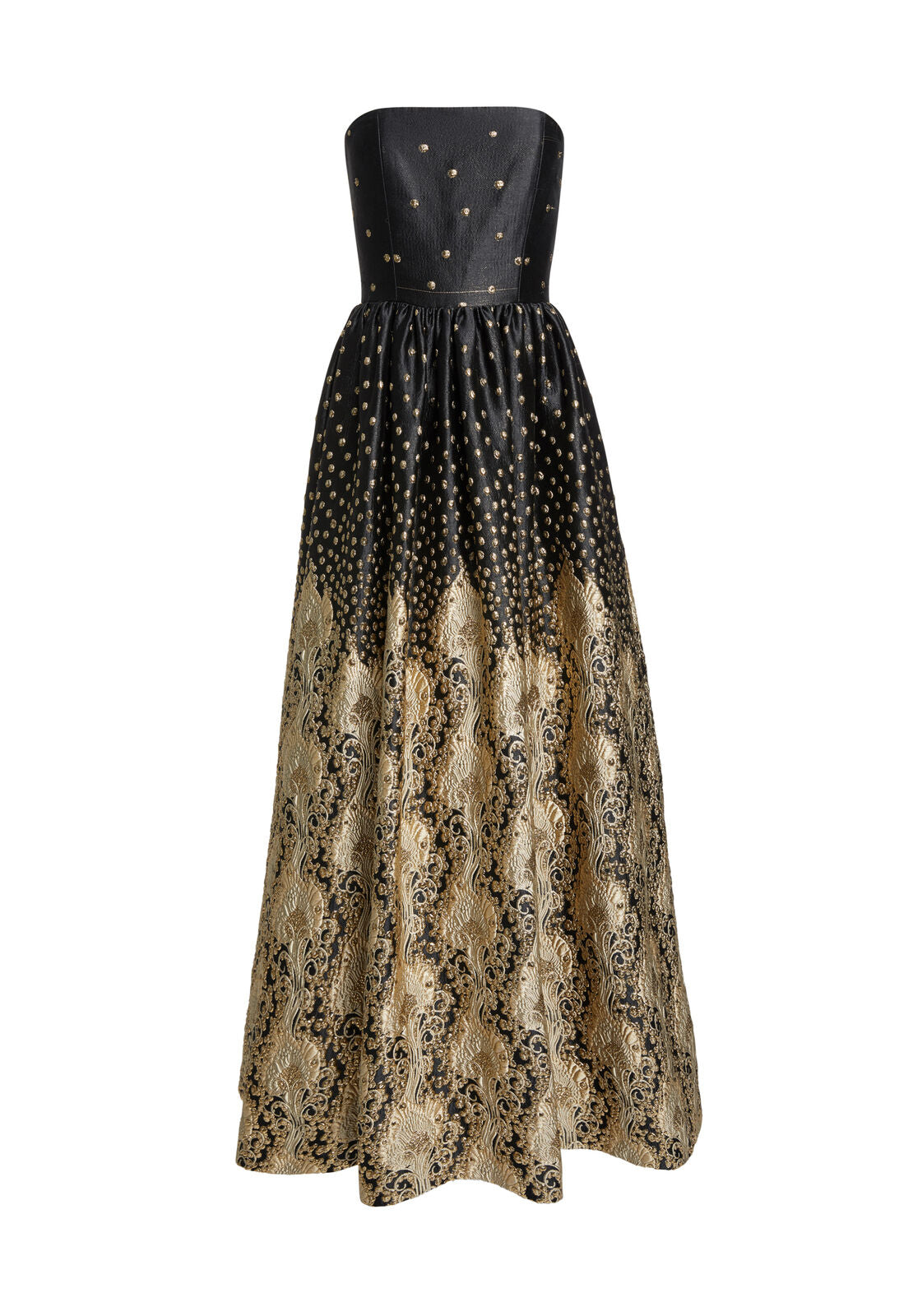DAISY STRAPLESS GOWN-BLACK/GOLD-ALICE + OLIVIA
