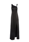 PAMELA LEATHER COMBO SLIT GOWN-Black-ALICE + OLIVIA
