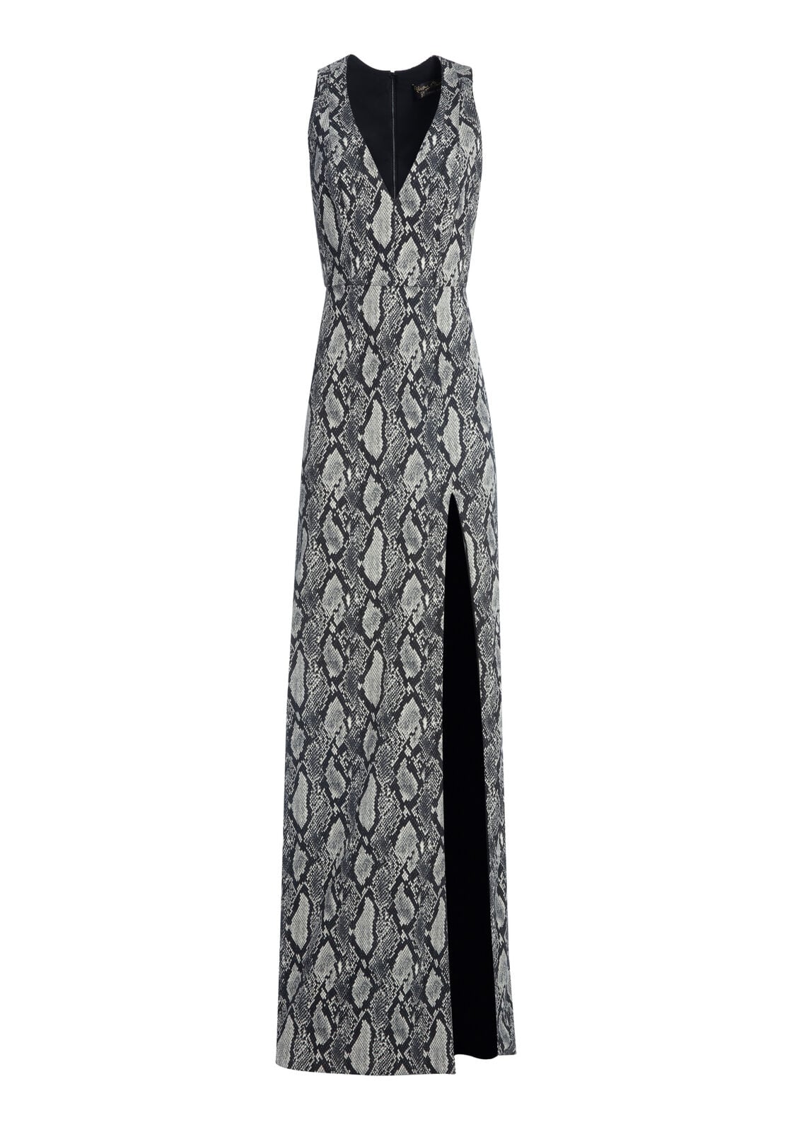 ROBE LONGUE CELESTE IMPRIMÉ SERPENT FENDUE