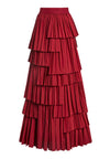 JOELLEN ASYMMETRICAL TIERED SKIRT-BORDEAUX-ALICE + OLIVIA