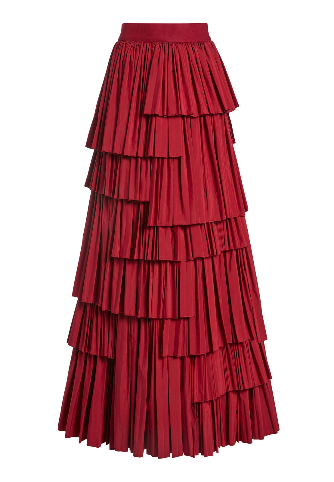 JOELLEN ASYMMETRICAL TIERED SKIRT-BORDEAUX-ALICE + OLIVIA